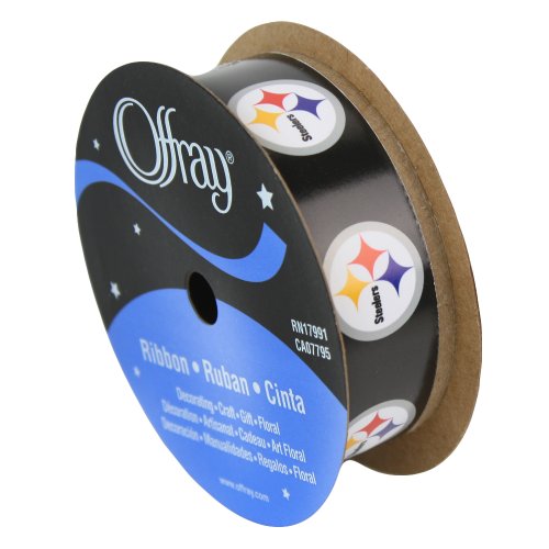 PITTSBURGH STEELERS RIBBON-PITTSBURGH STEELERS HAIRBOW RIBBON, CRAFTING RIBBON, GIFT WRAP RIBBON-7/8