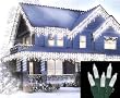 Set of 70 LED Pure White M5 Icicle Christmas Lights - Green Wire
