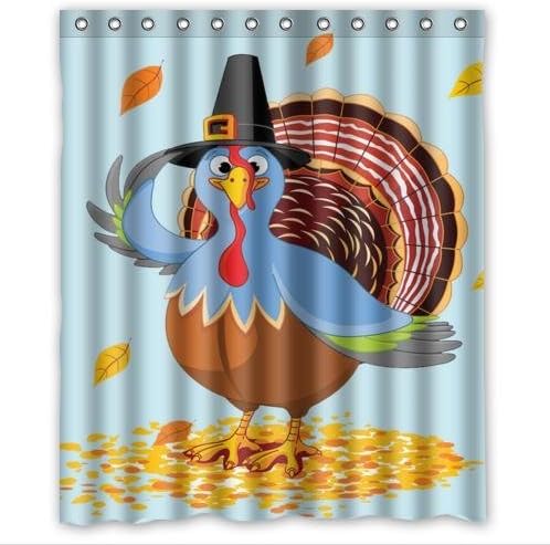 colourful wing turkey Waterproof Bathroom Fabric Shower Curtain,Bathroom decor 60" x 72"