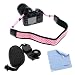 GTMax Pink Anti-Slip Neoprene Camera shoulder/Neck Strap Belt + Hand Grip Strap + Microfiber Cleaning Cloth for Canon Nikon Sony Fuji Olympus Panasonic Pentax and GE Power Pro X500 X550 SLR Cameras