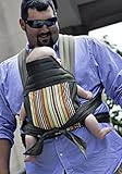 BabyHawk Mei Tai Baby Carrier Olive Stripe on Olive Straps with Dainty Baby Reusable Bag Bag Bundle