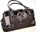 GUESS HANDBAGS; GUESS DIAMOND G SIGNS SATCHEL (Black)