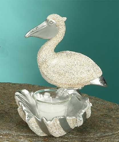 Decorative Sand Pelican Shell Candleholder Figure