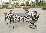 Cast Aluminum Rectangular 7 pc Patio Table Set