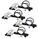 HQRP 4-Pack Acoustic Tube Earpiece Headset PTT Mic for Vertex Standard VX-231, VX-298, VX-350 + HQRP UV Meter