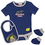 Chase Authentics Jimmie Johnson Newborn Creeper, Bib & Bootie Set