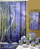 White HERON bird wildlife SHOWER CURTAIN HOOKS bathroom