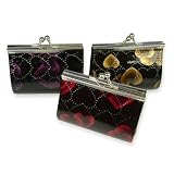 Kiss Clasp Coin Purse in Hearts Print - Set of 3 (BL-EW0024-Gold/Red/Purple)