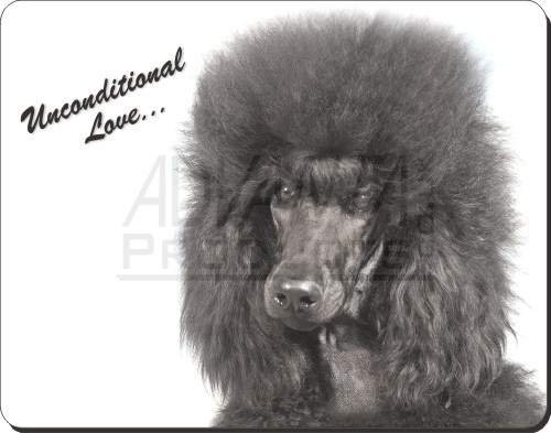 Black Poodle-With Love Computer Mouse Mat