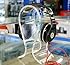 Stylish Acrylic Omega Headphone Hanger / Stand with Cleaning Cloth by Headphone Hangers - Clear