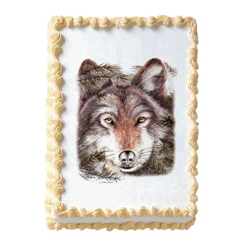 Wolf Cake Decorating, 1 Do-It-Yourself Edible Cake Art Image by Lucks