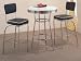 3pc Retro Fountain Style Chrome &amp; Black Finish Bar Table &amp; 2 Stools Set