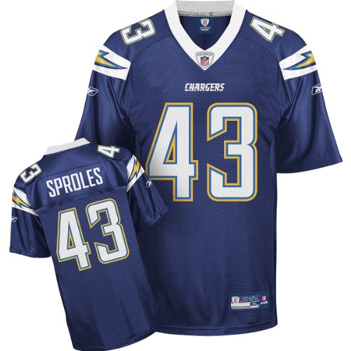 Darren Sproles Jersey: Reebok Navy Replica #43 San Diego Chargers Jersey - Large