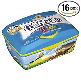 Cottonelle For Kids Folded Moist Wipes, Case Pack, Sixteen 42-Count Pop-up Tubs (672 Wipes)
