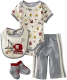 Vitamins Baby-boys Newborn Wrecking Crew 4 Piece Creeper Pant Set, Grey, 9 Months