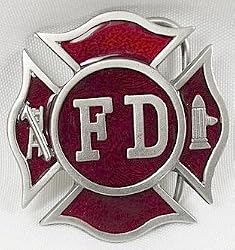 Fire Department Logo Enamel Pewter Buckle