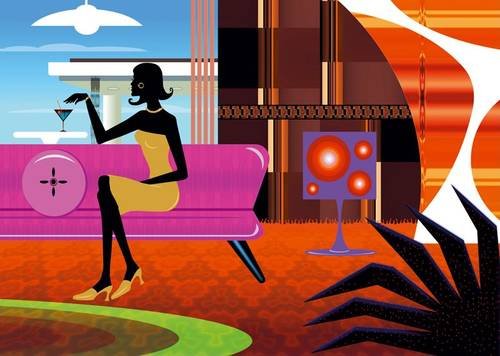 Poster retro room zone in der Größe (BxH): 70 x 50 cm von Fernando Palma