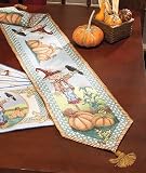 SCARECROW TAPESTRY RUNNER 72 Halloween Fall Autumn Thanksgiving Table Decor Brand NEw