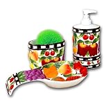 Ceramic Mix Fruit Kitchen Counter Top Accessories Set of 3 Piece Set by KKM-New Fruit