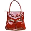 GOLDENBLEU Courtney in Red Herringbone Patent Leather