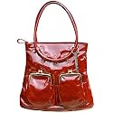 GOLDENBLEU Courtney in Red Herringbone Patent Leather