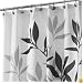 InterDesign Fabric Shower Curtain, Gray Leaves, 72 Inches X 72 Inches