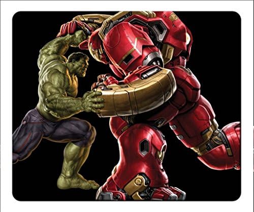 22x17cm/9x7x0.12inches Mouse Pad Soft Washable Working Gaming Black Rubber Medium Size Year-End Deals Christmas Wish List New Year Markdowns-Hulk vs Hulkbuster Poster