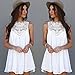 TR.OD Party Evening Cocktail Mini White Dress Summer Fashion Patchwork Dress S