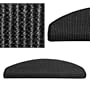 15 St�ck Pure Nature Sisal Stufenmatten Set | Gr��en w�hlbar | Schwarz