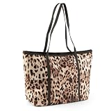 Large Leopard Print Shopper Bag Brown