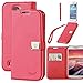 Galaxy S4 Case, by Ailun,Wallet Case,PU Leather Case,Credit Card Holder,Flip Cover Skin[Red] with Screen Protect and Styli Pen