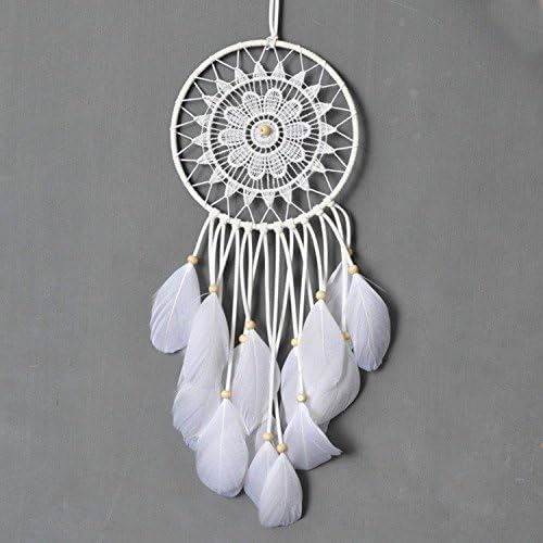 FLYCAMEL Dream catcher handmade traditional white feather dream catcher wall hanging car hanging decoration ornament gift