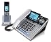 GE Corded and Cordless Answering System with Caller ID and Bluetooth Technology, Silver and Black (30784EE2)