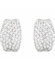 14K White Gold Diamond Hoop Earrings - 0.90 Ct. -- LIFETIME WARRANTY