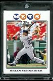 2008 Topps # 471 Brian Schneider - New York Mets - MLB Baseball Trading Card in a Protective Screw Down Display Case