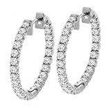 2.80 CT TW Inside/Outside Round Diamond Hoops in 14k Gold