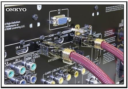 BEST Award Winner: 10ft. Locking HDMI with ETHERNET (Black/Red Mesh) Gold Plated Male-Male Cable. Also available in 3ft, 6ft., & 15ft.