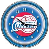Los Angeles Clippers NBA Chrome Double Ring Neon Clock
