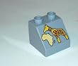 Lego Duplo Brick 2 x 2 Slope 45 with Africa Map and Giraffe Pattern
