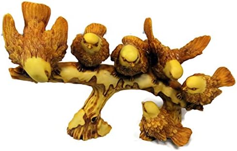 Bird Figurine Collectible - Birds Sitting on a Tree Branch Sculpture - Bird Figurine Decor - Bird Decor