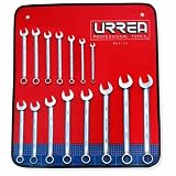 URREA P/N 1200FM - 15 PC Metric Combination Wrench Set