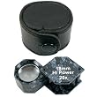 20X Jewelers Hex Loupe Black & White Diamond Watch Coin