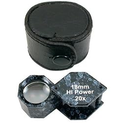 20X Jewelers Hex Loupe Black & White Diamond Watch Coin