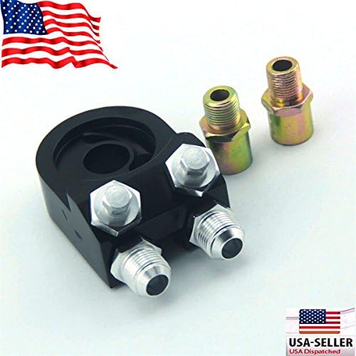 Black AN10 M18x1.5 / M20x1.5 Oil Filter Cooler Sandwich Plate Adapter