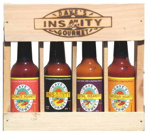 Dave's Gourmet Super Hot Wood Set Ultra-Hot Crated Hot Sauce Set is The Ultimate in Heat.... by Dave's Gourmet Gifts