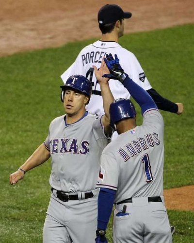 David Murphy, Elvis Andrus, Texas Rangers, ALCS Game 4, 10/12/2011