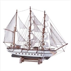 MARITIME WOOD MODEL SCHOONER SHIP BOAT VESSEL
