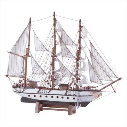MARITIME WOOD MODEL SCHOONER SHIP BOAT VESSEL