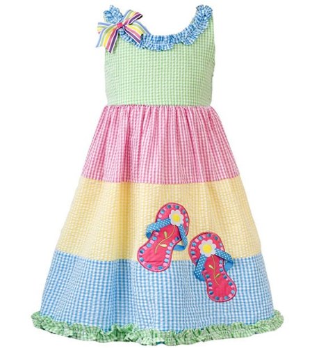 Cheap Rare Editions Girls 4-6x Flip-Flops Applique Seersucker Dress, Multi