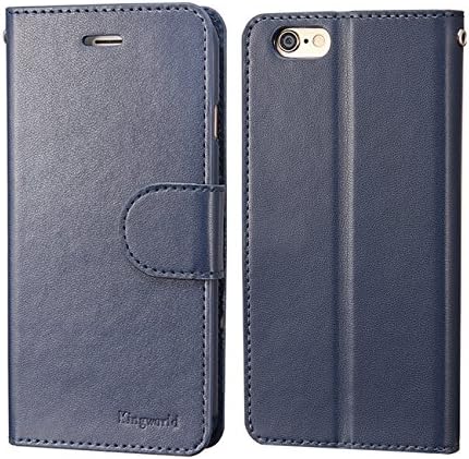 iPhone 6 6s Wallet Case KINGWorld Premium PU Slim Leather Case with Flip Stand Feature with ID Credit Card Slot Holder Pockets Magnetic Closure for Apple iPhone 6 6s (4.7 inch)-Blue